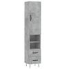 vidaXL Highboard betonggr&aring; 34,5x34x180 cm konstruert tre