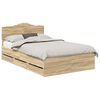 vidaXL Sengestamme med skuff Sonoma eik 120 x 190 cm Ingeni&oslash;rtre