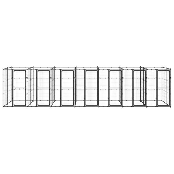 vidaXL Utendørs hundegård 16,94 m² stål