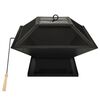 vidaXL 2-i-1 B&aring;lfat og grill med ildrake 46,5x46,5x37 cm st&aring;l