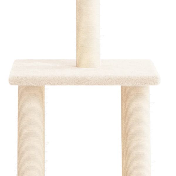 vidaXL Kattetre med klorestolper i sisal kremhvit 85,5 cm