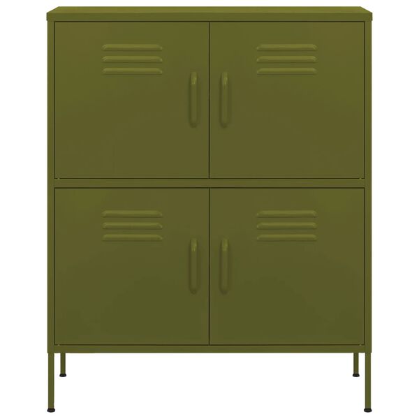 vidaXL Oppbevaringsskap olivengrønn 80x35x101,5 cm stål