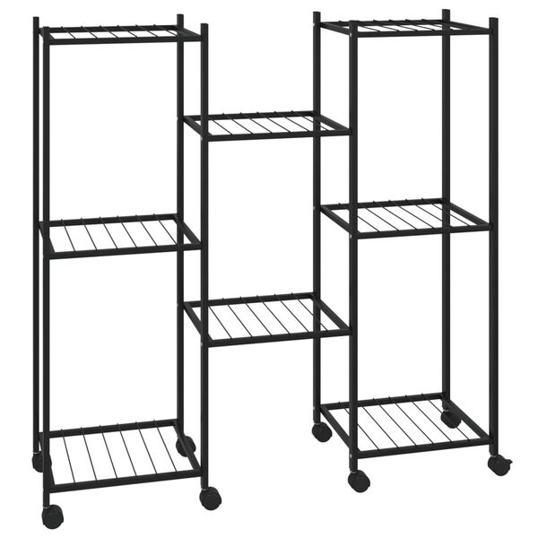 vidaXL Blomsterstativ med hjul 83x25x83,5 cm svart jern