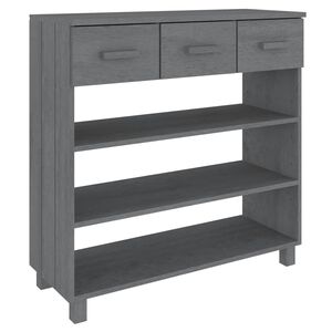 vidaXL Konsollbord HAMAR m&oslash;rkegr&aring; 90x35x90 cm heltre furu