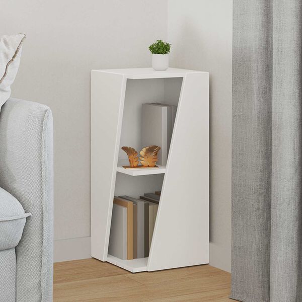 vidaXL Sidehylle Hvit 33 x 32 x 70,5 cm Konstruert tre