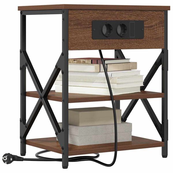 vidaXL Nattbordskap 2 pcs Brun Eik 41 x 31 x 51 cm Konstruert tre