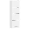 vidaXL Skoskap med 4 vippeskuffer hvit 60x34x187,5 cm