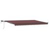 vidaXL Manuell uttrekkbar markise med LED brun 500x300 cm