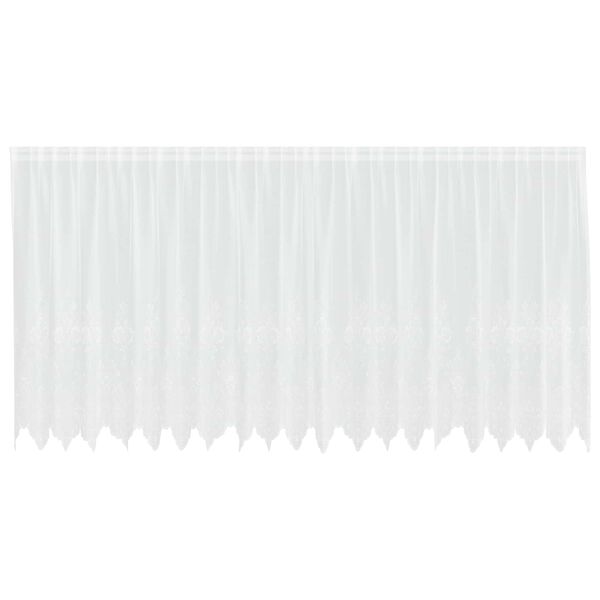 vidaXL Blondegardin med gardiner Blomster Hvit 180 x 500 cm Polyester