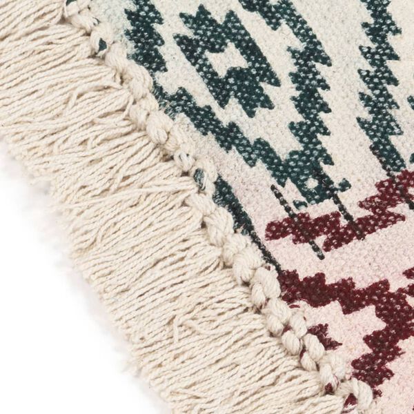 vidaXL Håndvevd kelim-teppe bomull 120x180 cm trykt flerfarget