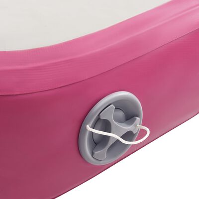 vidaXL Oppblåsbar gymnastikkmatte med pumpe 300x100x15 cm PVC rosa