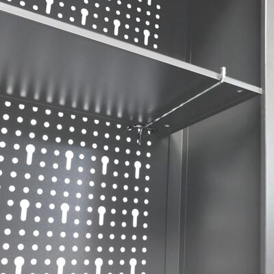 vidaXL Veggmontert verktøyskap industriell stil metall grå og svart