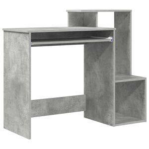 vidaXL Skrivebord Betonggr&aring; 106 x 41 x 88.5 cm Konstruert tre