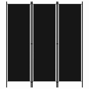 vidaXL Romdeler 3 paneler svart 150x180 cm