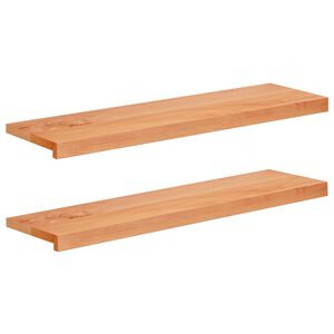 vidaXL Trappetrinn 2 stk. 100 x 25 x 2 cm Lakk Massiv b&oslash;ketre