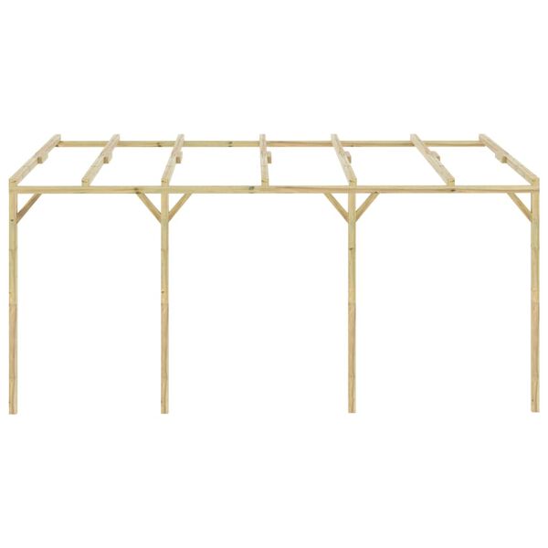 vidaXL Veggmontert pergola 5x3x2,1 m tre