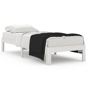 vidaXL Sengeramme hvit heltre 75x190 cm Small Single
