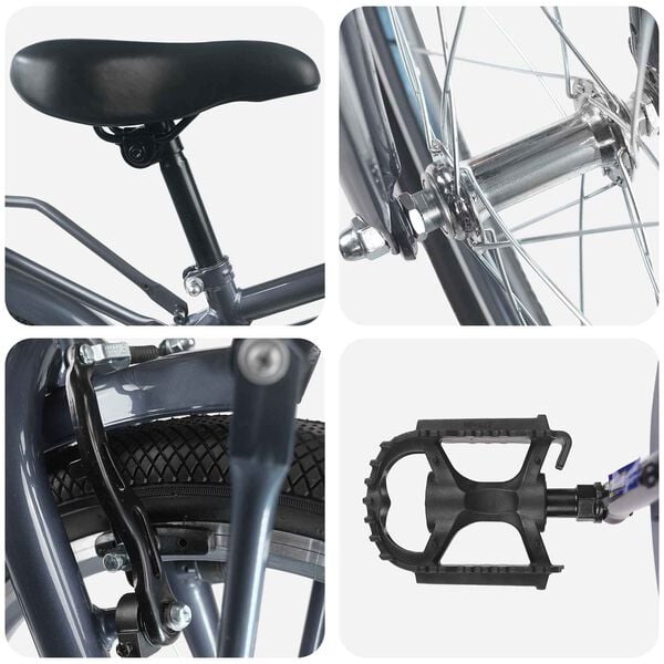 vidaXL Barnesykkel 20 Tommer for 6-11 &aring;r gammel M&oslash;rkegr&aring;