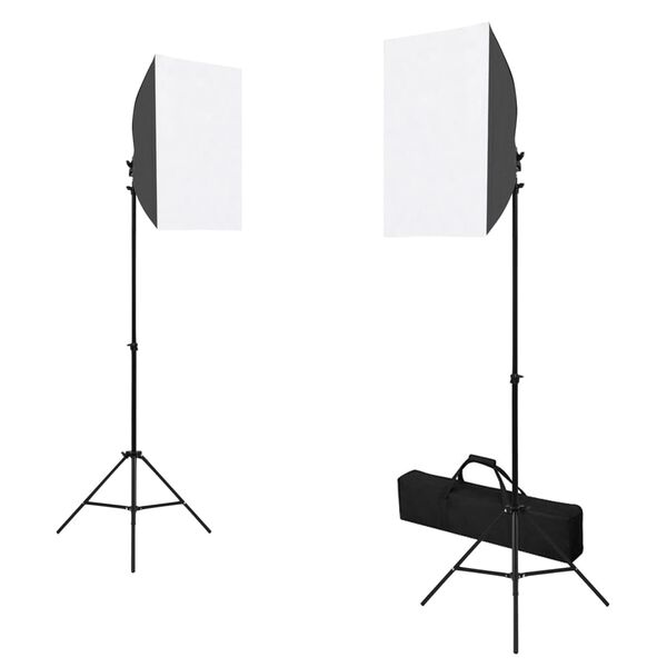 vidaXL Fotostudiosett med lamper, bakgrunn og reflektor