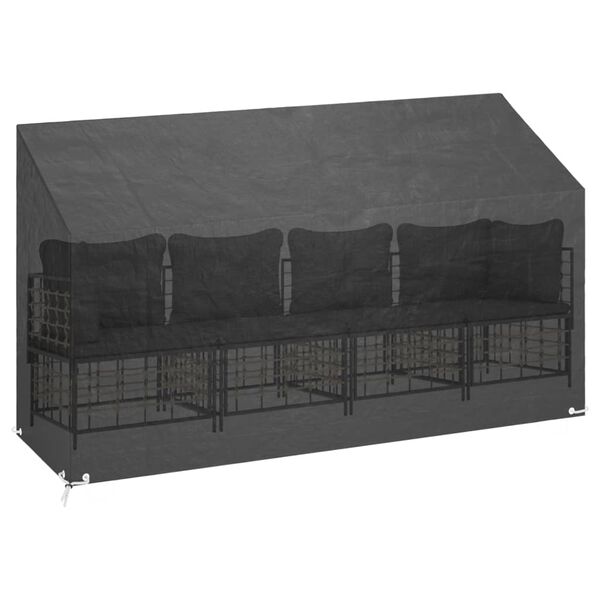 vidaXL Trekk til hagebenk 12 maljer 210x70x70/88 cm polyetylen