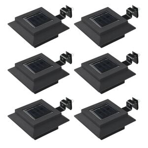 vidaXL Utend&oslash;rs sollampe 6 stk LED firkantet 12 cm svart