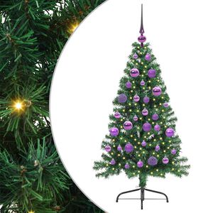 vidaXL Kunstig Forh&aring;ndsopplyst Juletre med 150 LED gr&oslash;nn 120 cm PVC