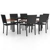 vidaXL Hagespisegruppe 7 deler svart polyrotting
