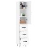vidaXL Highboard hvit 34,5x34x180 cm konstruert tre