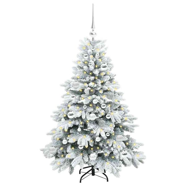 vidaXL Kunstig juletre med 150 LED med stativ Hvit 120 cm PE og PVC