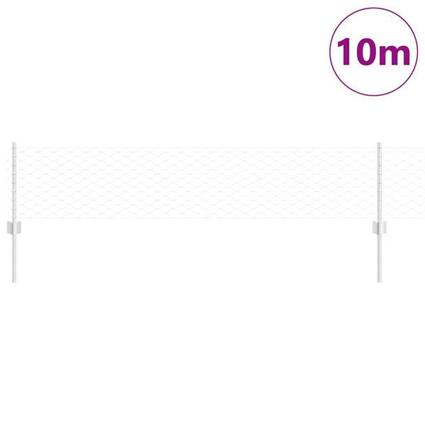 vidaXL Gjerde med stolpe s&oslash;lv 0,4 x 10 m St&aring;l