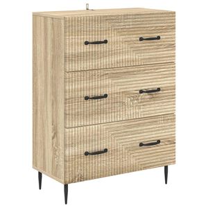 vidaXL Skuffeskap Sonoma eik 66 x 34,5 x 89,5 cm Konstruert tre
