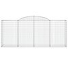 vidaXL Gabionkurver buede 4 stk 300x50x120/140 cm galvanisert jern