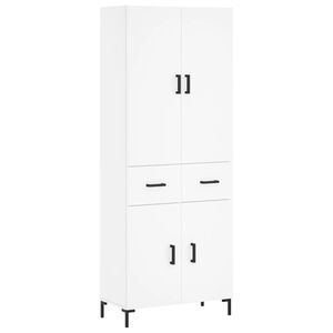 vidaXL Highboard hvit 69,5x34x180 cm konstruert tre