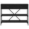 vidaXL Konsollbord med skuff Svart Eik 100 x 34,5 x 75 cm tre