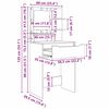 vidaXL Soverom sminkebord Betonggr&aring; 80 x 39,6 x 135 cm Konstruert tre