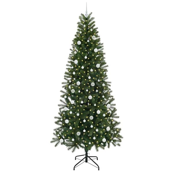 vidaXL Kunstig juletre med 300 LED med stativ gr&oslash;nn 240 cm PE og PVC