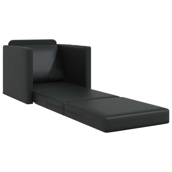 vidaXL Sammenleggbar Sofa seng Svart 74 x 77 x 81 cm PVC