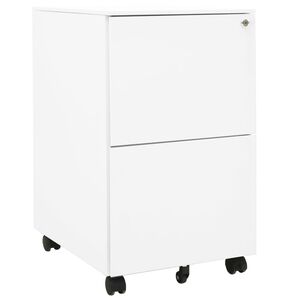 vidaXL Mobilt arkivskap hvit 39x45x67 cm st&aring;l