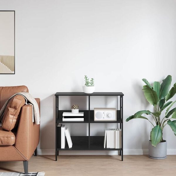 vidaXL Bokhylle Svart Eik 82 x 32 x 79 cm Konstruert tre