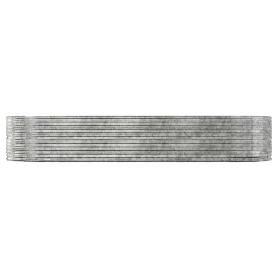 vidaXL Plantekasse sølv 367x140x68 cm pulverlakkert stål