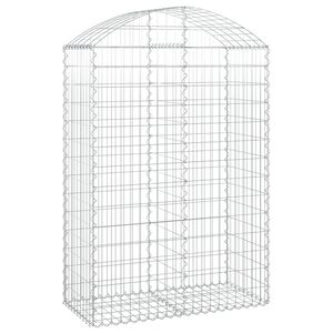 vidaXL Gabionkurv buet 100x50x140/160 cm galvanisert jern
