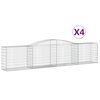 vidaXL Gabionkurver buede 4 stk 400x50x80/100 cm galvanisert jern