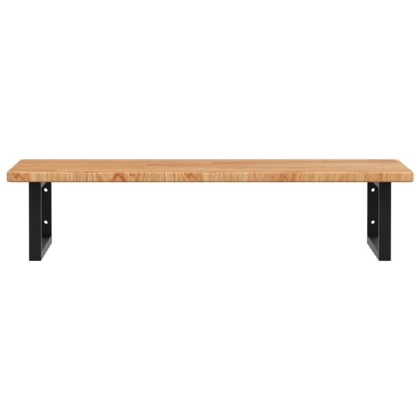 vidaXL Servanthylle veggmontert stål og heltre eik