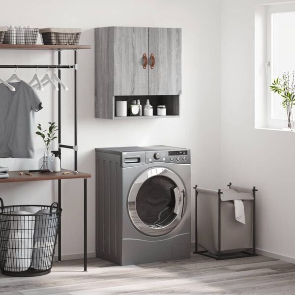 vidaXL Veggskap gr&aring; sonoma 60x31x70 cm konstruert tre