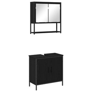 vidaXL Baderomsinnredningssett 2 stk. Svart 60 x 30 x 60 cm