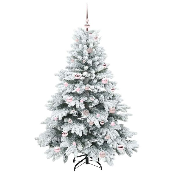 vidaXL Kunstig juletre med 150 LED med stativ Hvit 150 cm PE og PVC