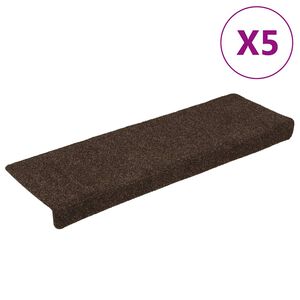 vidaXL Trappematter selvklebende 15 stk 65x21x4 cm brun rektangul&aelig;r kant