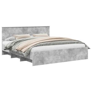 vidaXL Sengestamme Betonggr&aring; 200 x 200 cm Konstruert tre
