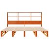 vidaXL Seng med bokhylle uten madrass voksbrun 200x200 cm heltre