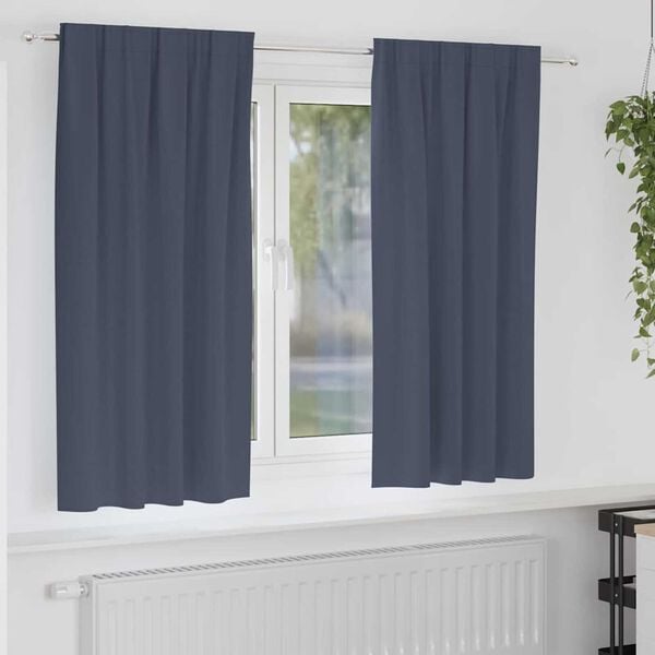 vidaXL M&oslash;rkleggende Gardiner med Ringer 2 pcs Antrasitt 175 x 140 cm